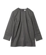 Brushed Wool Stripe Circle Collar Mini Dress-GANNI-Forget-me-nots Online Store