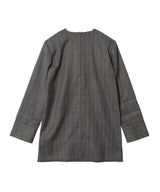 Brushed Wool Stripe Circle Collar Mini Dress-GANNI-Forget-me-nots Online Store