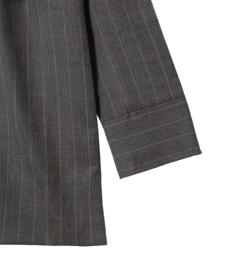 Brushed Wool Stripe Circle Collar Mini Dress-GANNI-Forget-me-nots Online Store