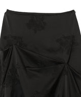 Fluid Satin Jacquard Tuck Detail Long Skirt-GANNI-Forget-me-nots Online Store
