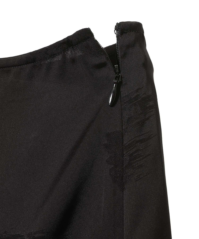 Fluid Satin Jacquard Tuck Detail Long Skirt-GANNI-Forget-me-nots Online Store