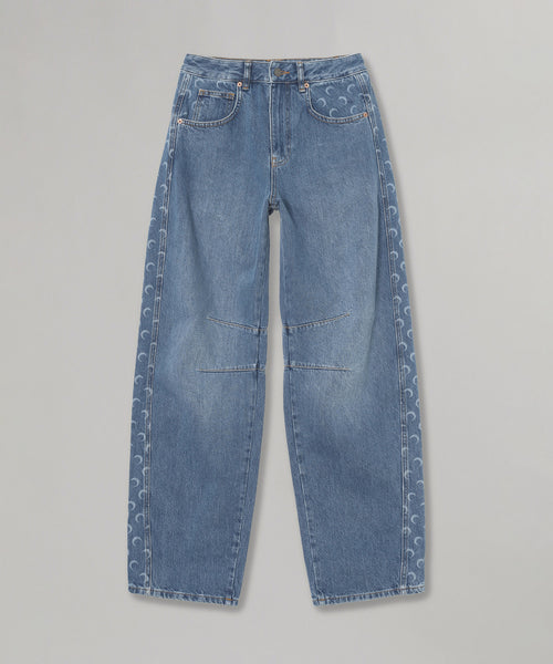 Light Blue Denim Baggy Jeans-Marine Serre-Forget-me-nots Online Store