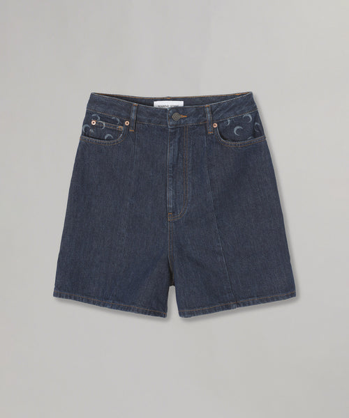 Midnight Blue Denim Shorts-Marine Serre-Forget-me-nots Online Store