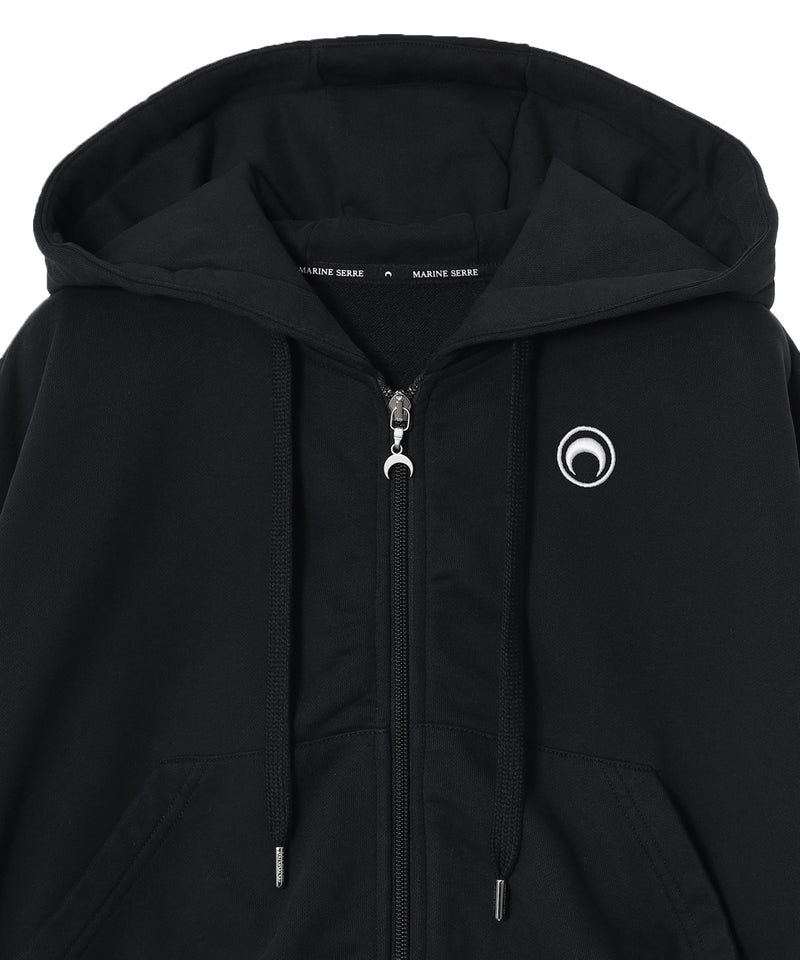 Moon Logo Jersey Fleece Zipped Hoodie｜マリーン セル(Marine Serre