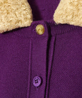 Merino Wool Knit Cropped Cardigan-Marine Serre-Forget-me-nots Online Store