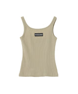 Moon Logo Ribbed Jersey Crop Tank Top-Marine Serre-Forget-me-nots Online Store