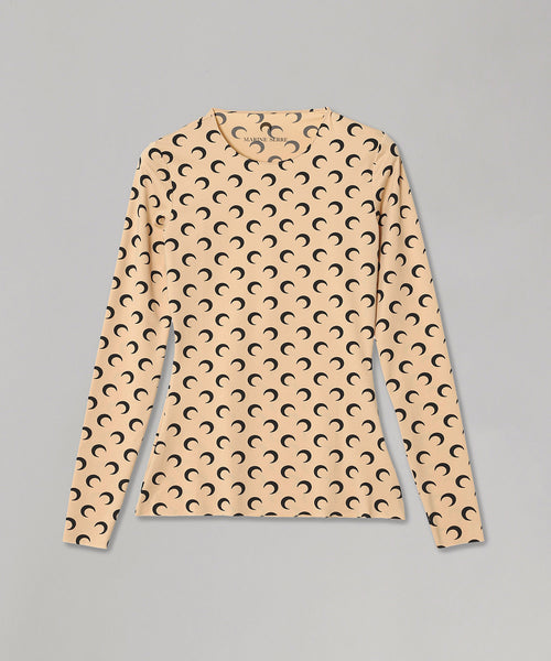 Moon Printed Jersey Ls Crewneck Top-Marine Serre-Forget-me-nots Online Store