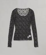 Moonogram Mesh Flock Ls Roundneck Top-Marine Serre-Forget-me-nots Online Store