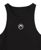 Moon Logo Ribbed Jersey Tank Top-Marine Serre-Forget-me-nots Online Store