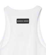 Moon Logo Ribbed Jersey Tank Top-Marine Serre-Forget-me-nots Online Store
