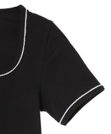 Cute 70S Ss Squareneck T-Shirt-Marine Serre-Forget-me-nots Online Store