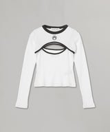 Moon Logo Bicolor Ribbed Jersey Ls Cutout-Shirt-Marine Serre-Forget-me-nots Online Store
