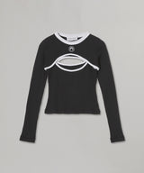 Moon Logo Bicolor Ribbed Jersey Ls Cutout-Shirt-Marine Serre-Forget-me-nots Online Store
