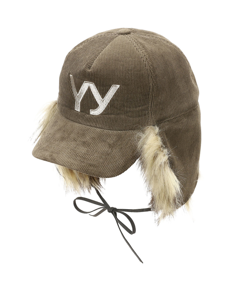 Faux Fur Corduroy Earflap Cap-OPEN YY-Forget-me-nots Online Store