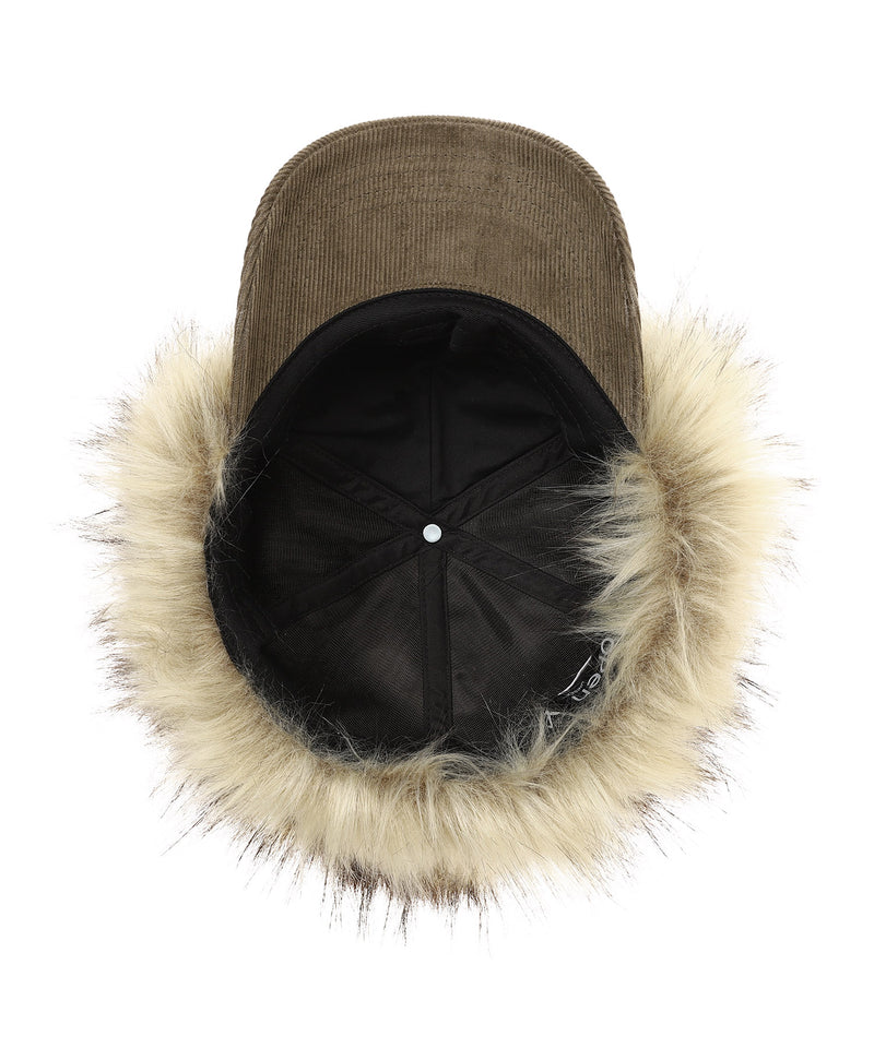 Faux Fur Corduroy Earflap Cap-OPEN YY-Forget-me-nots Online Store