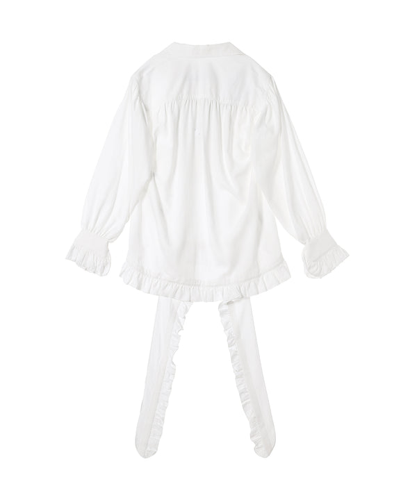 Ruffle Trim Blouse-OPEN YY-Forget-me-nots Online Store
