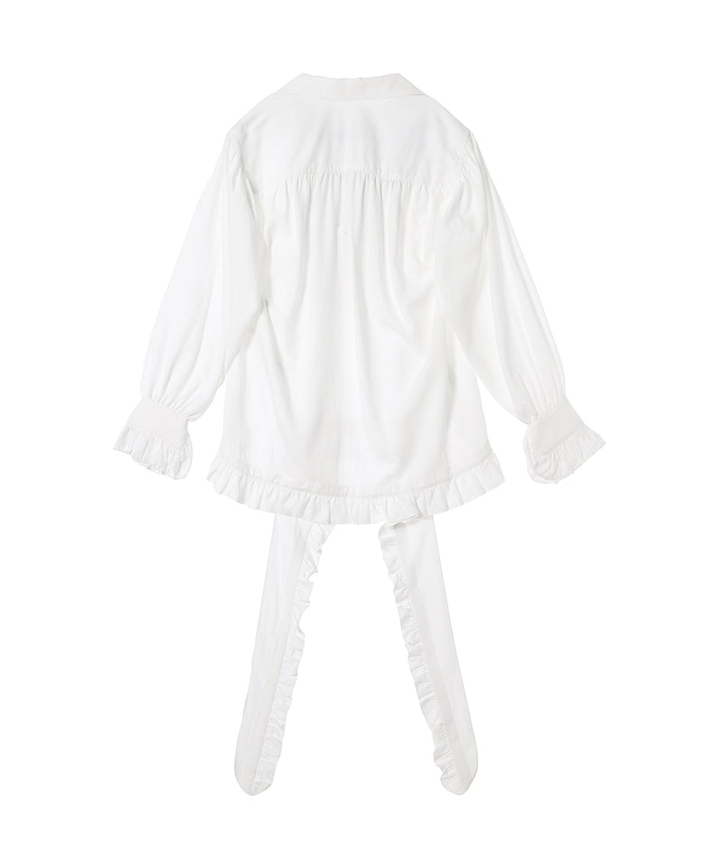 Ruffle Trim Blouse-OPEN YY-Forget-me-nots Online Store