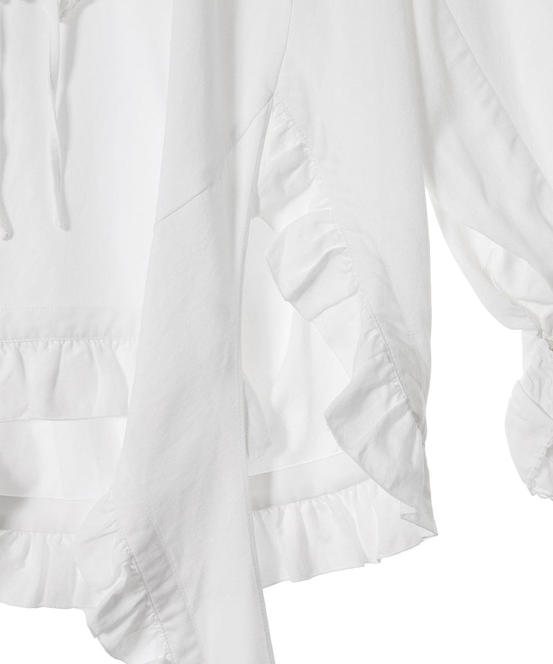 Ruffle Trim Blouse-OPEN YY-Forget-me-nots Online Store