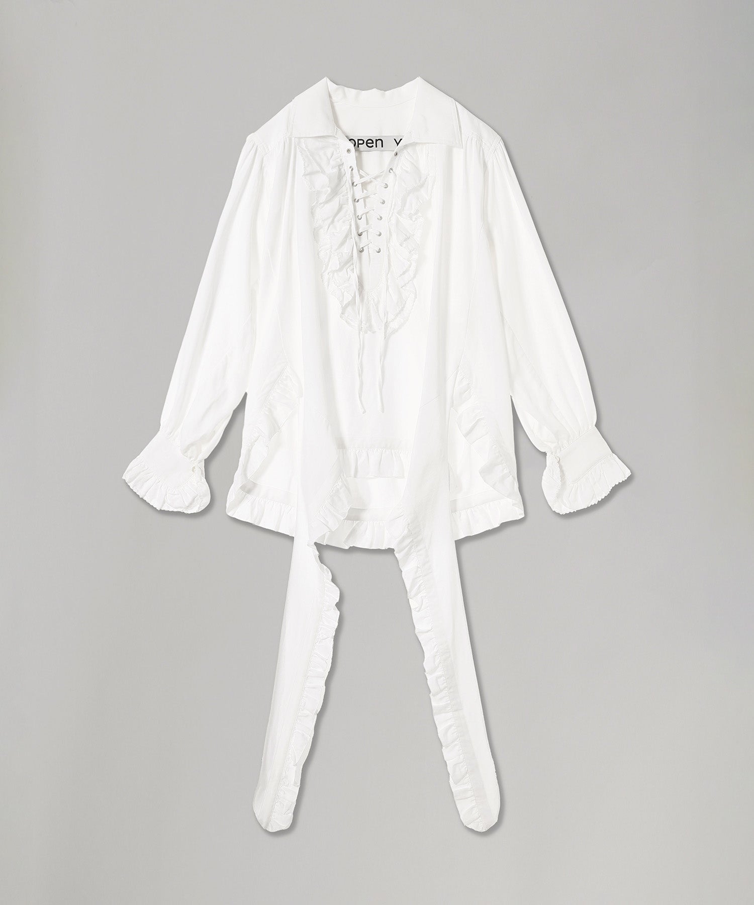 オープンワイワイ(OPEN YY)｜Ruffle Trim Blouse｜Forget-me