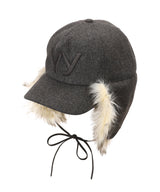 Faux Fur Earflap Cap-OPEN YY-Forget-me-nots Online Store