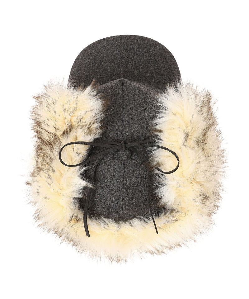 Faux Fur Earflap Cap-OPEN YY-Forget-me-nots Online Store