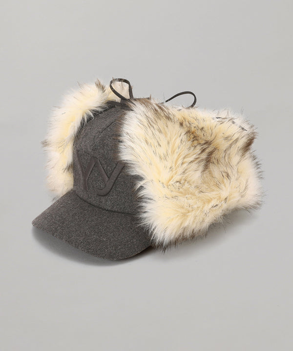 Faux Fur Earflap Cap-OPEN YY-Forget-me-nots Online Store