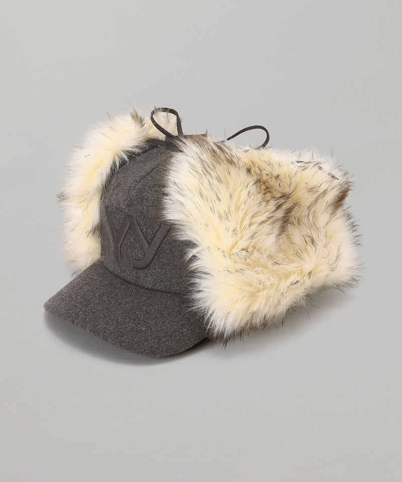 Faux Fur Earflap Cap-OPEN YY-Forget-me-nots Online Store
