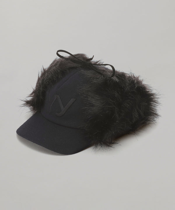 Faux Fur Earflap Cap-OPEN YY-Forget-me-nots Online Store