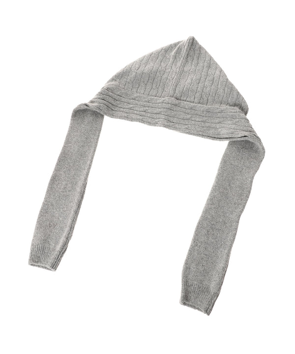 Convertible Cable Knit Hooded Scarf-OPEN YY-Forget-me-nots Online Store