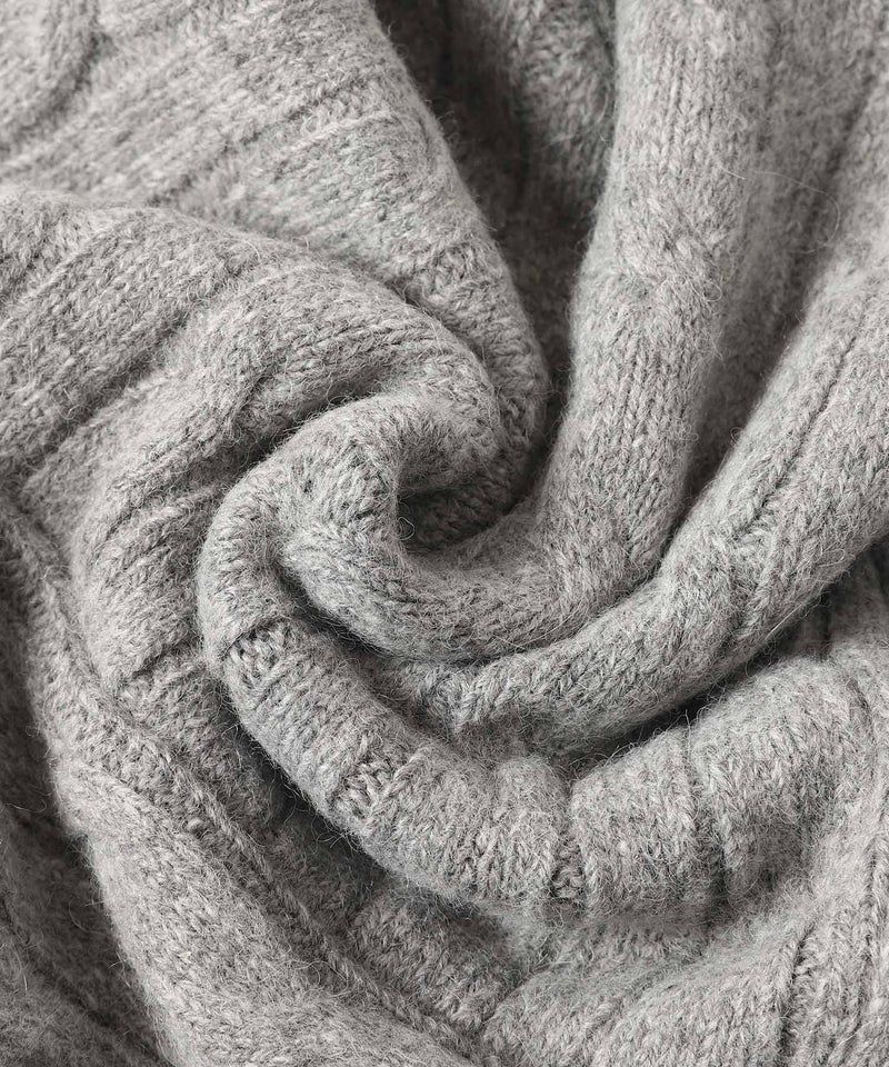 Convertible Cable Knit Hooded Scarf-OPEN YY-Forget-me-nots Online Store