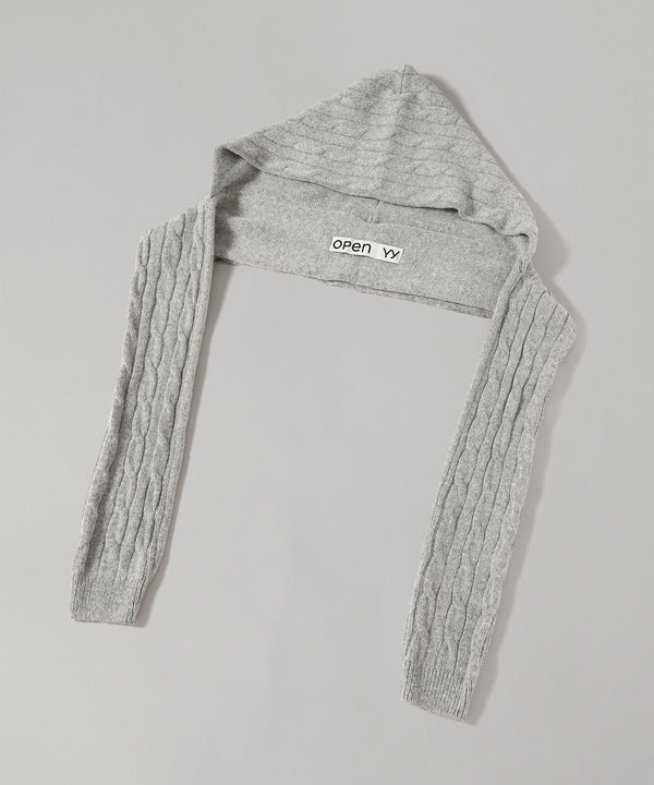 Convertible Cable Knit Hooded Scarf-OPEN YY-Forget-me-nots Online Store