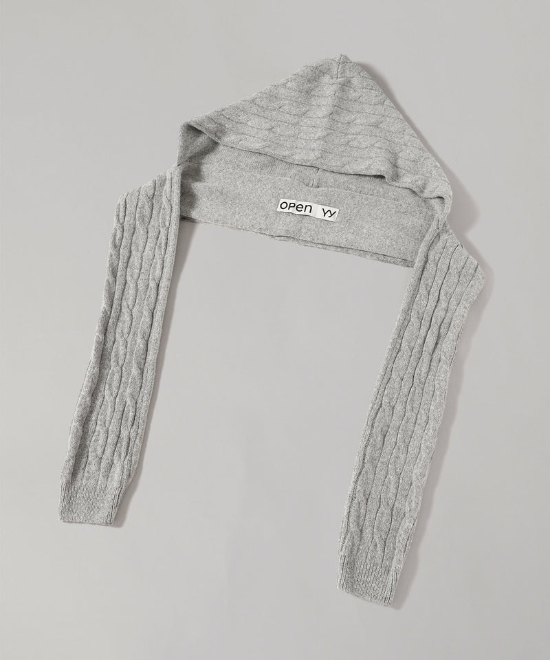 Convertible Cable Knit Hooded Scarf-OPEN YY-Forget-me-nots Online Store