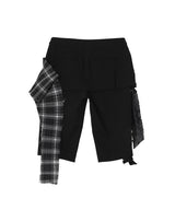 Pleats Layered Bermuda Shorts-OPEN YY-Forget-me-nots Online Store