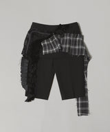 Pleats Layered Bermuda Shorts-OPEN YY-Forget-me-nots Online Store