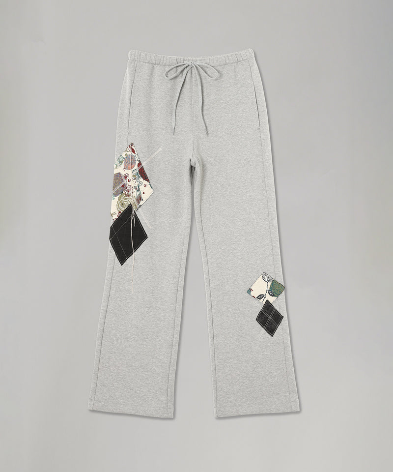 Argyle Patched Lounge Pants-OPEN YY-Forget-me-nots Online Store