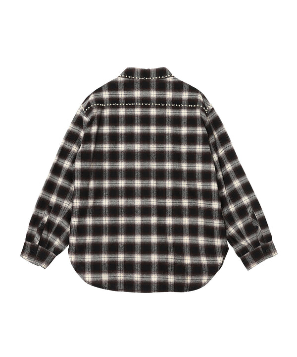 Beaded Pocket Shirt-OPEN YY-Forget-me-nots Online Store