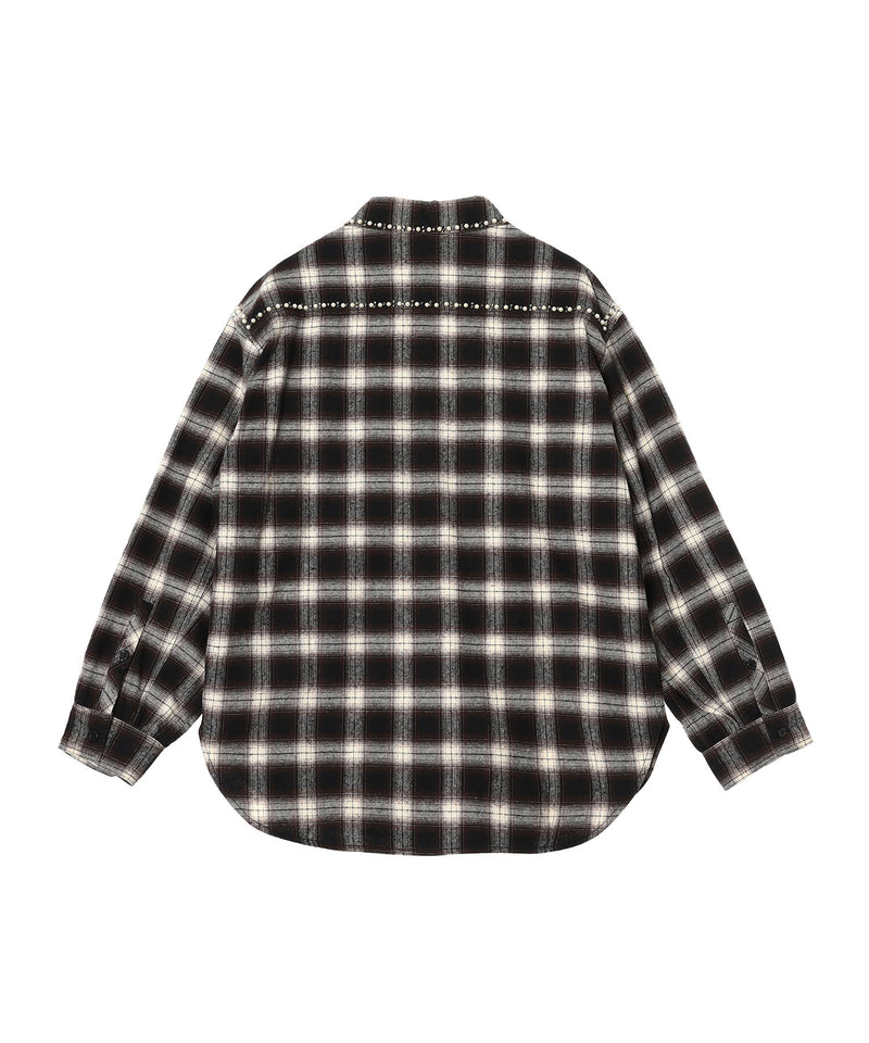 Beaded Pocket Shirt-OPEN YY-Forget-me-nots Online Store