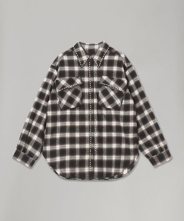 Beaded Pocket Shirt-OPEN YY-Forget-me-nots Online Store