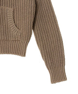 Applique Knit Zipup Jacket-OPEN YY-Forget-me-nots Online Store