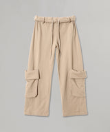 Rolled Waist Sweat Cargo Pants-OPEN YY-Forget-me-nots Online Store