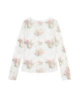 Floral Hook Henley Long Sleeve-OPEN YY-Forget-me-nots Online Store
