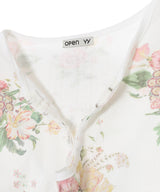 Floral Hook Henley Long Sleeve-OPEN YY-Forget-me-nots Online Store
