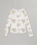 Floral Hook Henley Long Sleeve-OPEN YY-Forget-me-nots Online Store