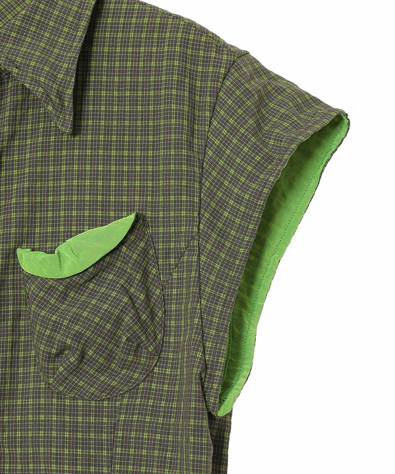 Color Block Wire Shirt｜オープンワイワイ(OPEN YY)｜Forget-me-nots