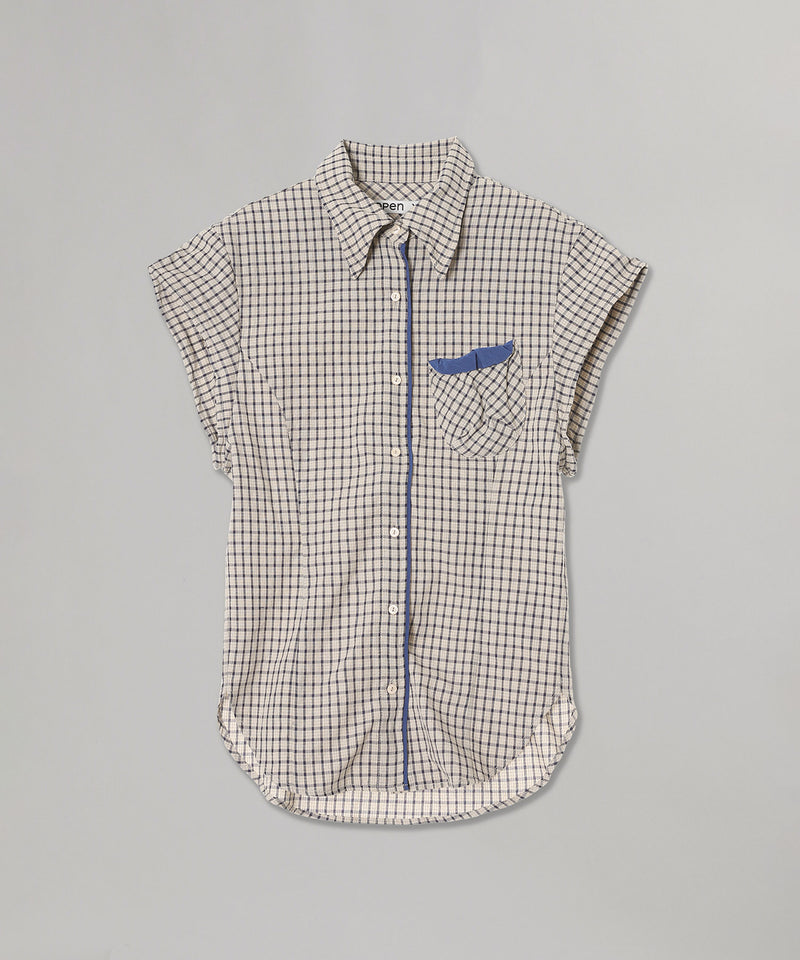 Color Block Wire Shirt｜オープンワイワイ(OPEN YY)｜Forget-me-nots