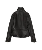 Belted Leather Blouson-OPEN YY-Forget-me-nots Online Store