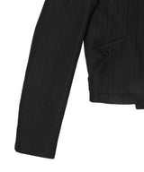 Stripe Double-Breasted Blazer-OPEN YY-Forget-me-nots Online Store