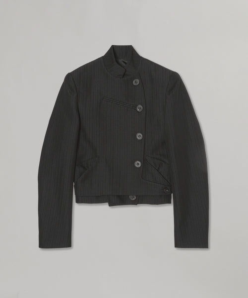 Stripe Double-Breasted Blazer-OPEN YY-Forget-me-nots Online Store