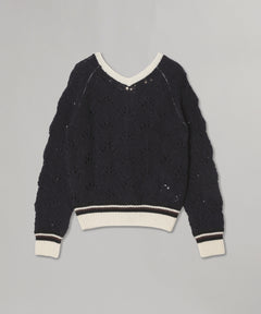 Open Back Pointelle Knit-OPEN YY-Forget-me-nots Online Store