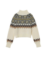 Fair Isle Zip Up Sweater
